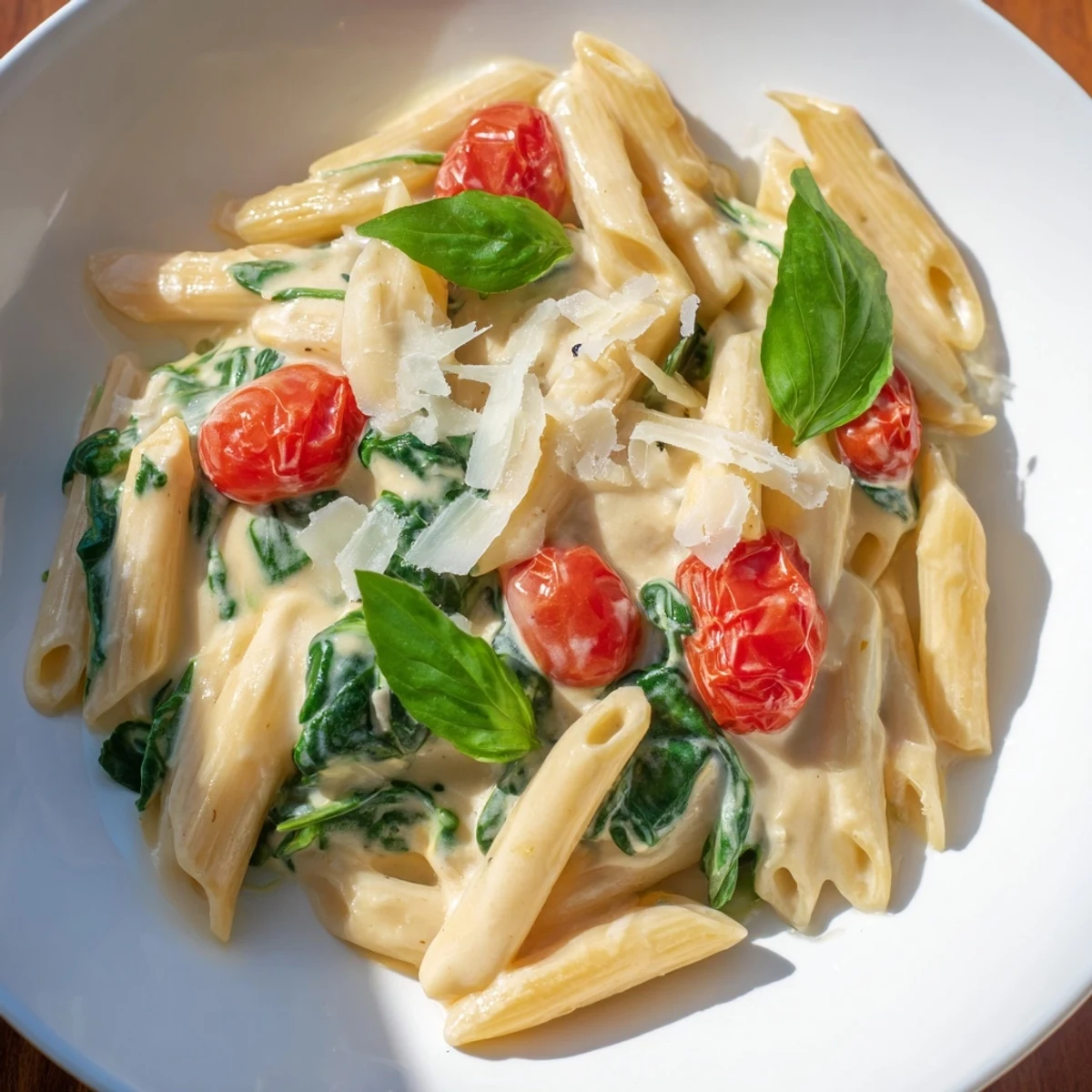 A bowl of delicious Cottage Cheese High-Protein Creamy Pasta, steaming and ready to enjoy.