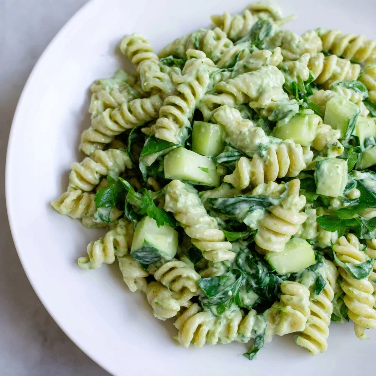 Vibrant Green Goddess Pasta Salad: A refreshing, flavorful pasta salad with a creamy avocado dressing.