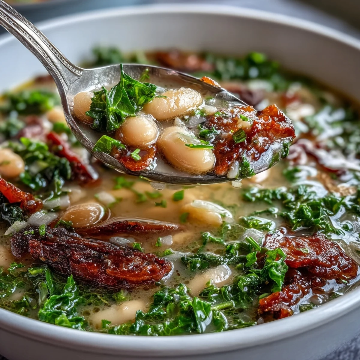 Ham Kale White Bean Soup