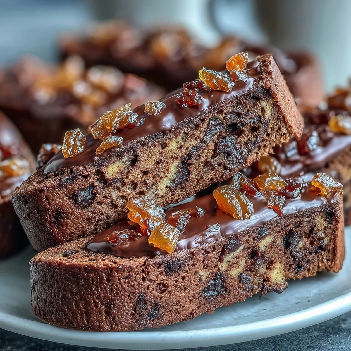 Fragrant Italian biscotti with zesty orange peel and rich dark chocolate, baked until golden and crunchy.  