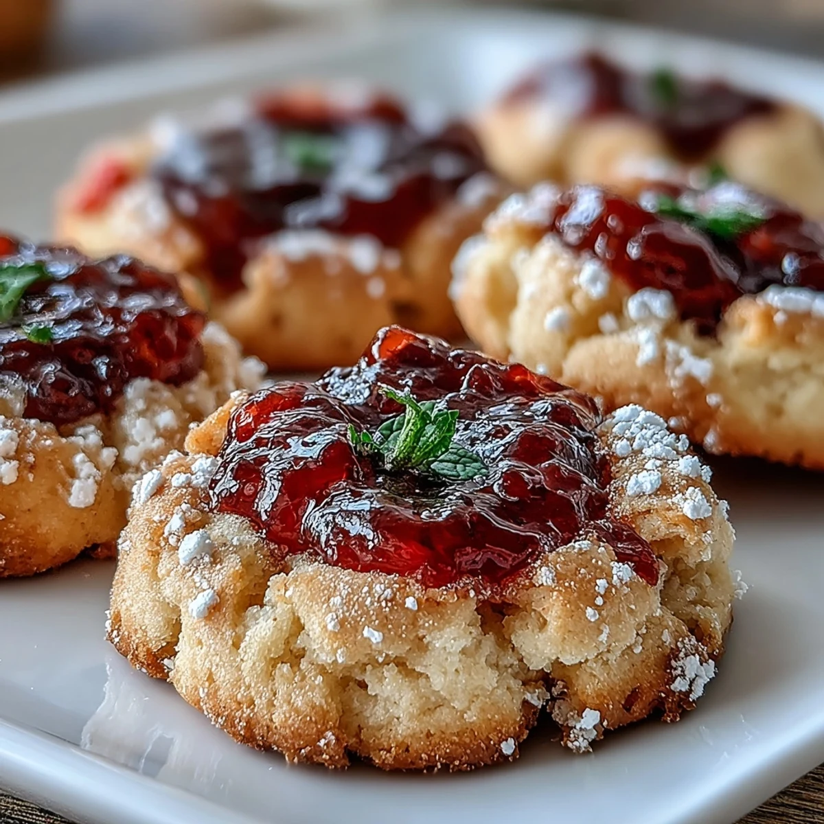 Buttery shortbread cookies filled with vibrant strawberry jam, perfect for summer picnics.
