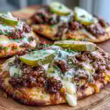 Cheeseburger Garlic Naan Pizzas
