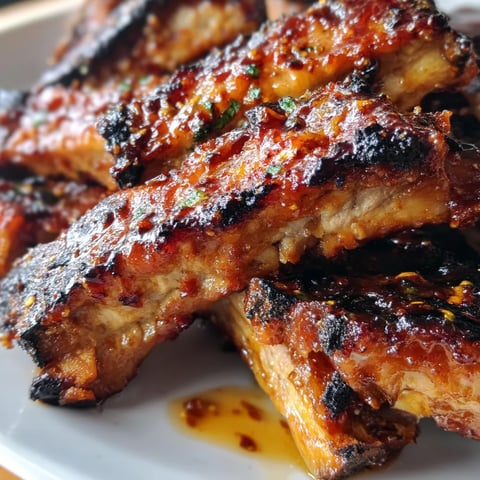 A plate of BBQ ribs.