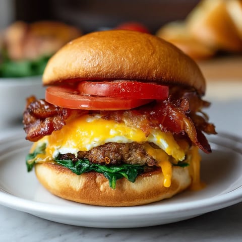 A bacon and egg sandwich on a white plate.