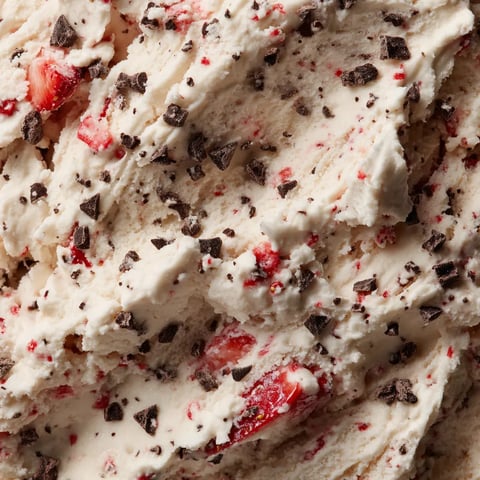 A close up of a cottage cheese ice cream.