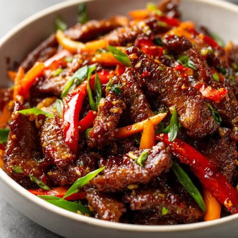 A bowl of crispy chilli beef.