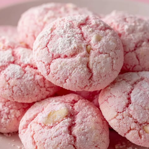Pink lemonade cookies on a plate.