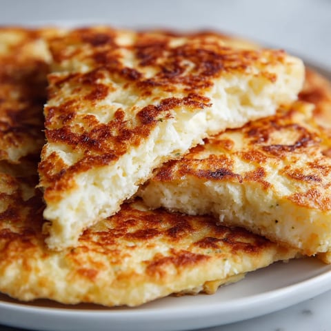 A plate of flatbread with cottage cheese on it.