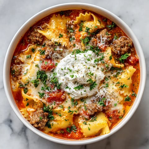 A bowl of pasta with meat and cheese.