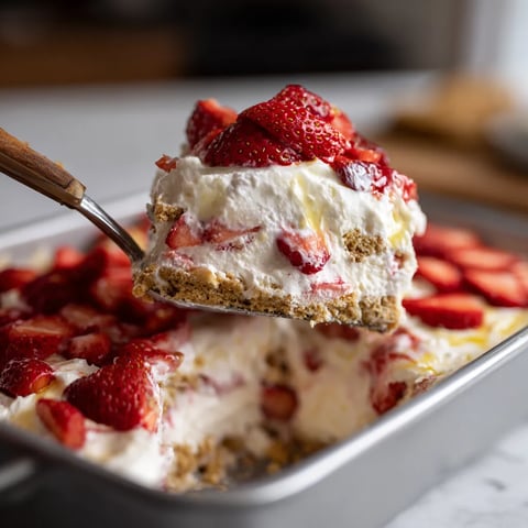 A slice of strawberry lemonade icebox cake.