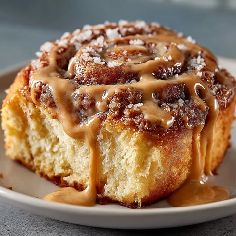 A plate of pumpkin spice cinnamon rolls with peanut butter frosting.