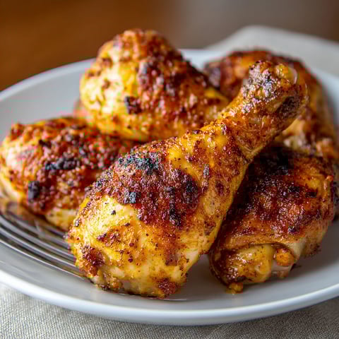 A plate of spicy garlic chicken drumsticks.