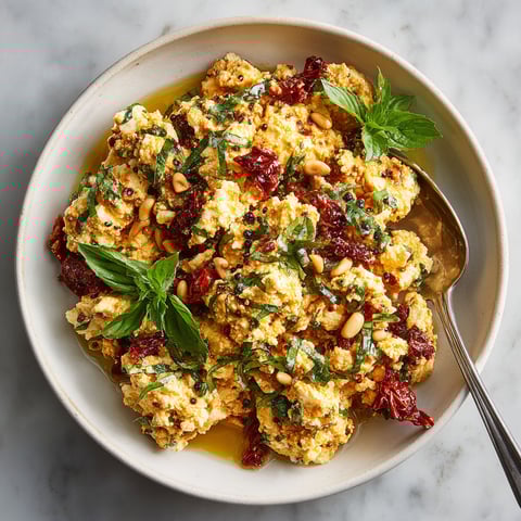 A bowl of Sun-Dried Tomato and Feta Pesto.