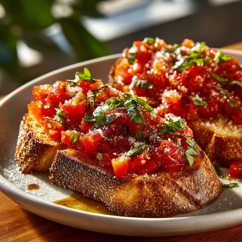 A plate of tomato ice with bread.
