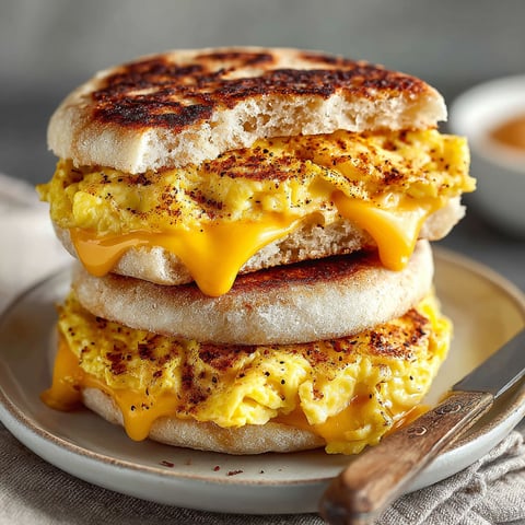 A viral egg sandwich with cheese and mustard.
