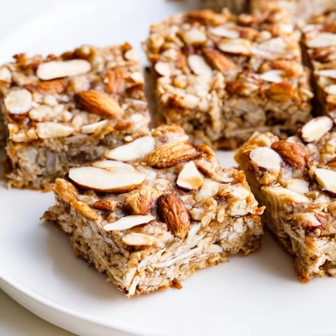 Soft Protein Cinnamon Almond Squares ready for a wholesome breakfast or snack treat.