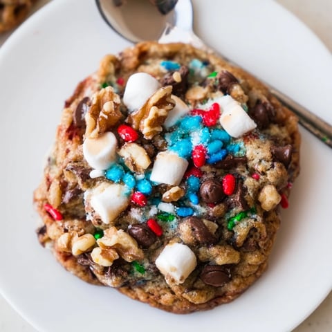 Decadent Loaded Rocky Road Hanukkah Christmas Cookies loaded with chocolate, marshmallows, and nuts.