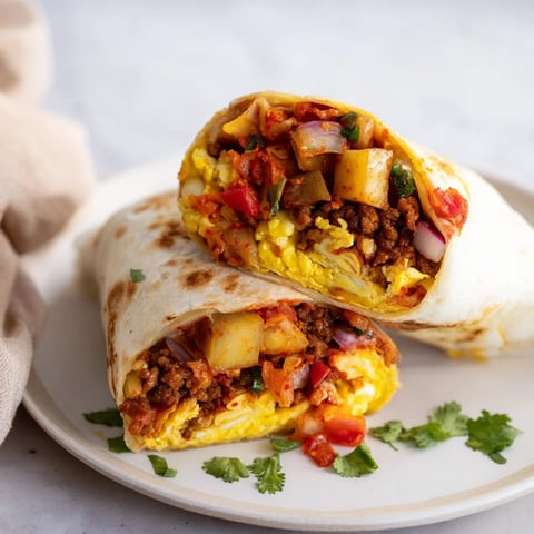 Golden, crispy Christmas Breakfast Burritos brimming with savory sausage, eggs, and melty cheese, perfect for brunch.