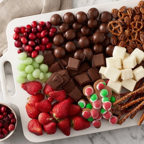 Cozy Mitten Dessert Board overflowing with chocolates, candies, and cookies, perfect for winter gatherings.