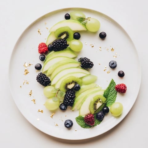 A colorful, eye-catching Aurora Borealis Sweep, featuring an array of fresh, vibrant fruit.