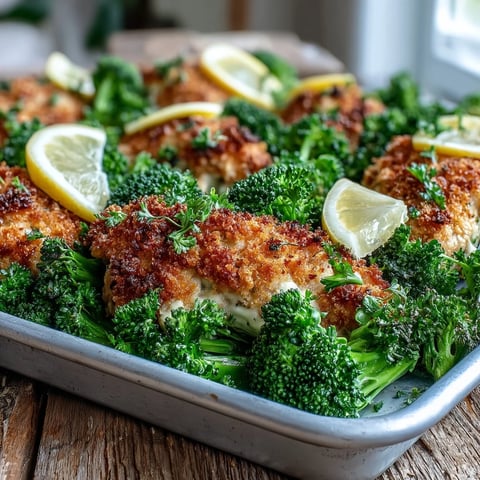 Golden-brown Crispy Parmesan Broccoli & Chicken Trays fresh from the oven with a savory panko crust.