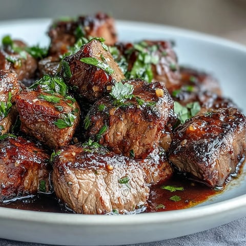Keto Garlic Butter Steak Bites arranged with crispy baked avocado fries and delicate zucchini ribbons on a plate.