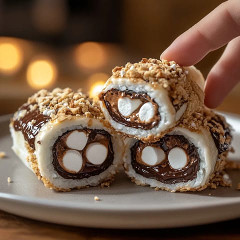 A hand is touching a piece of food.