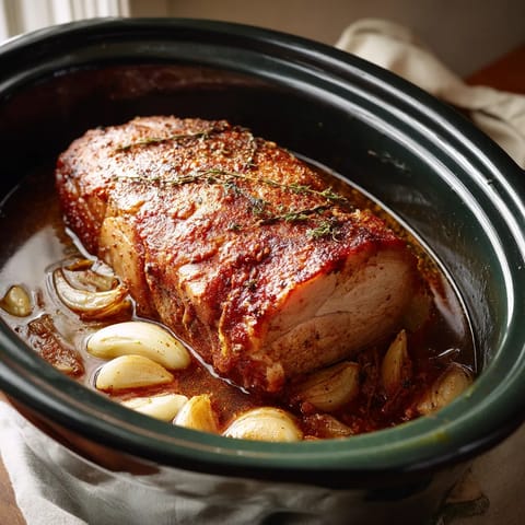 A pot of meat with onions.