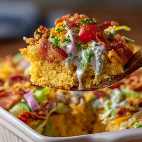 A fork is holding a piece of food.