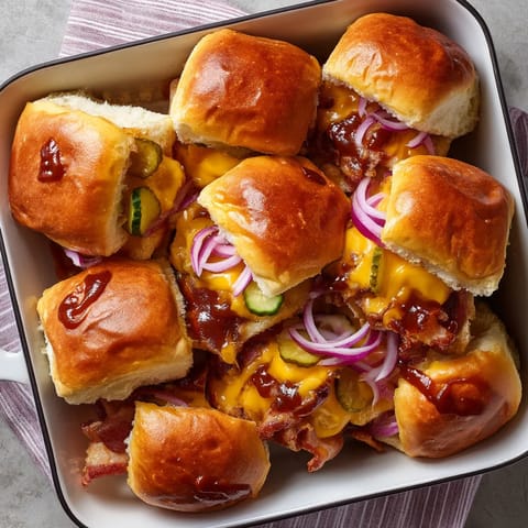 A plate of food with cheese and bacon.