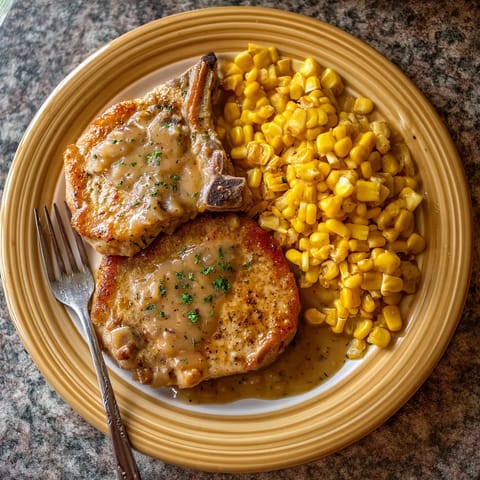A plate of food with chicken and corn.