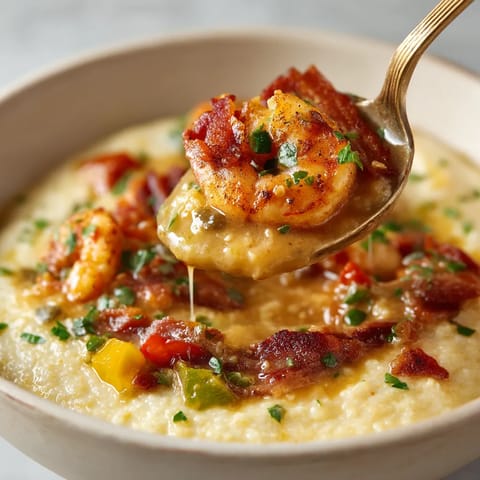 A spoon is in a bowl of soup.