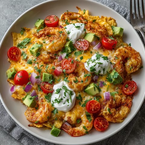 A plate of food with shrimp, tomatoes, and avocado.