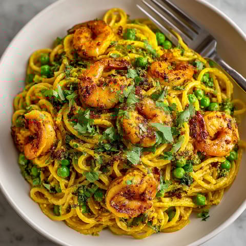 A bowl of shrimp and peas.