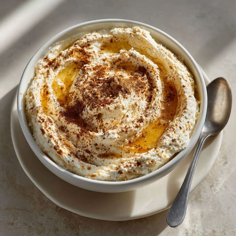 A bowl of food with a spoon in it.