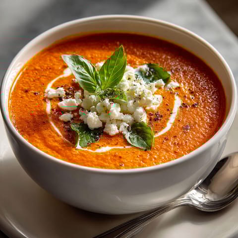 A bowl of soup with a spoon in it.