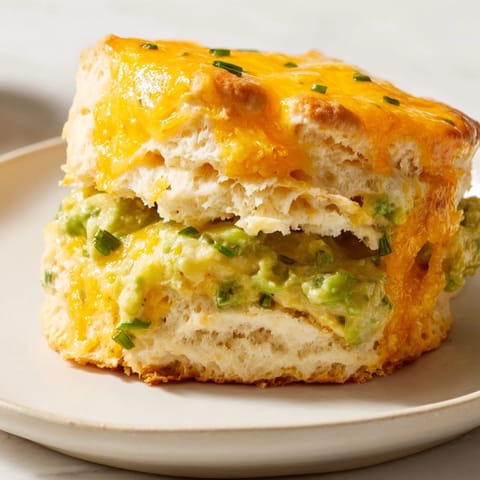Warm Avocado Cheddar Breakfast Biscuits, a cheesy and comforting start to the day.
