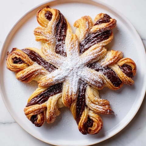 Nutella Puff Pastry Snowflakes