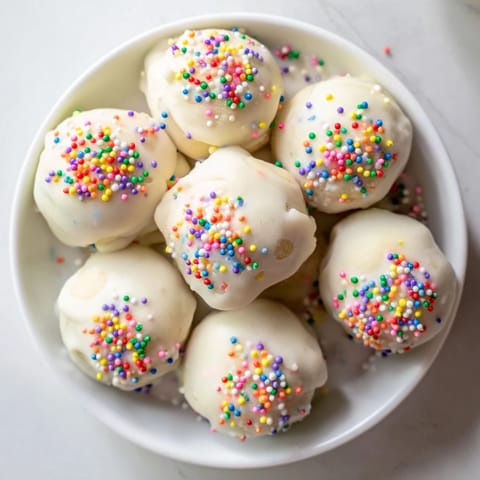 Warm, sweet Italian Christmas cookie balls glistening with glaze and colorful festive sprinkles.