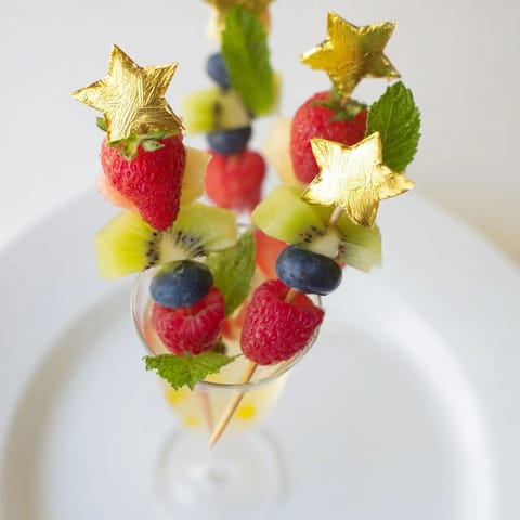 New Years Champagne Fruit Garnishes