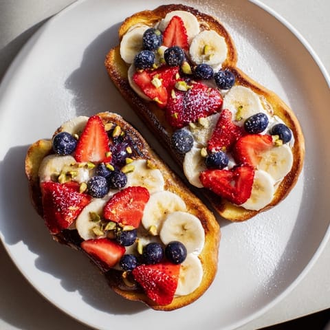 Luscious baked Viral Yogurt Toast, a breakfast treat with a creamy yogurt center, fresh fruit, and hints of vanilla.