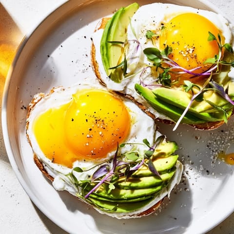 Golden-baked Cloud Toast 2.0 topped with a perfect avocado rose and fresh microgreens, ready to enjoy.