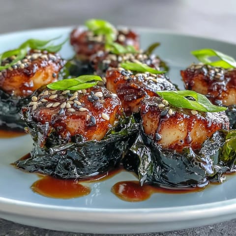 Seaweed Wrapped Scallops Ponzu