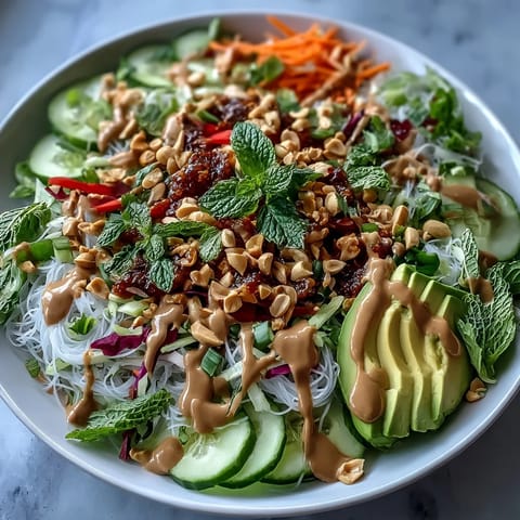 Vegan Spring Roll Salad Peanut Dressing