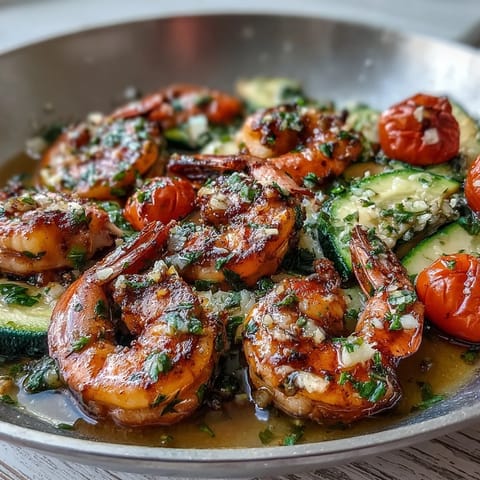 Freshly chopped parsley and lemon wedges garnish this vibrant One-Pan Lemon Butter Shrimp.