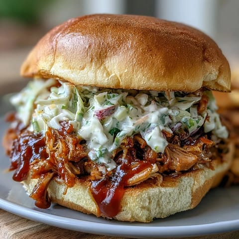 Tender pulled pork sliders with smoky BBQ sauce and creamy coleslaw, perfect for baby shower gatherings and festive celebrations.  