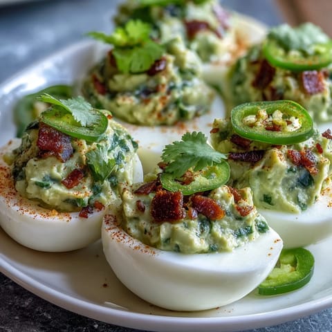 Guacamole Stuffed Deviled Eggs