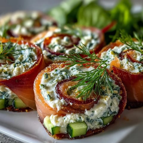 Creamy dill-infused cheese, crisp cucumber, and silky smoked salmon rolled in soft tortillas.