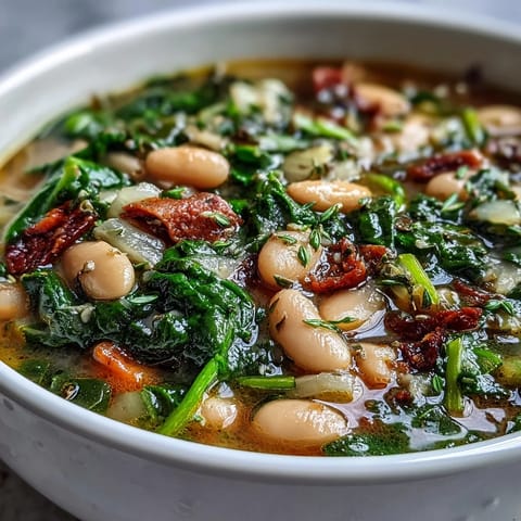 Tuscan White Bean Spinach Soup
