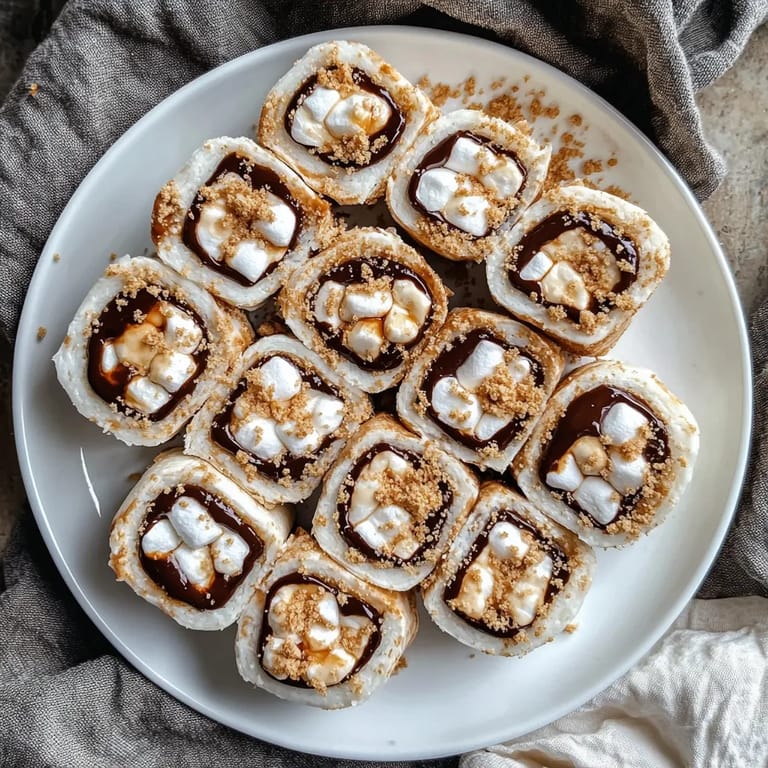 A plate of desserts with marshmallows and chocolate.